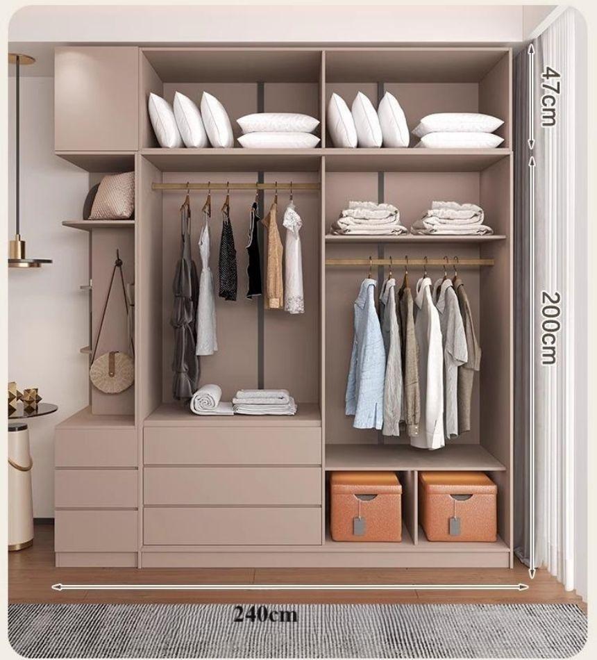 Tủ áo quần kính cường lực khung nhôm