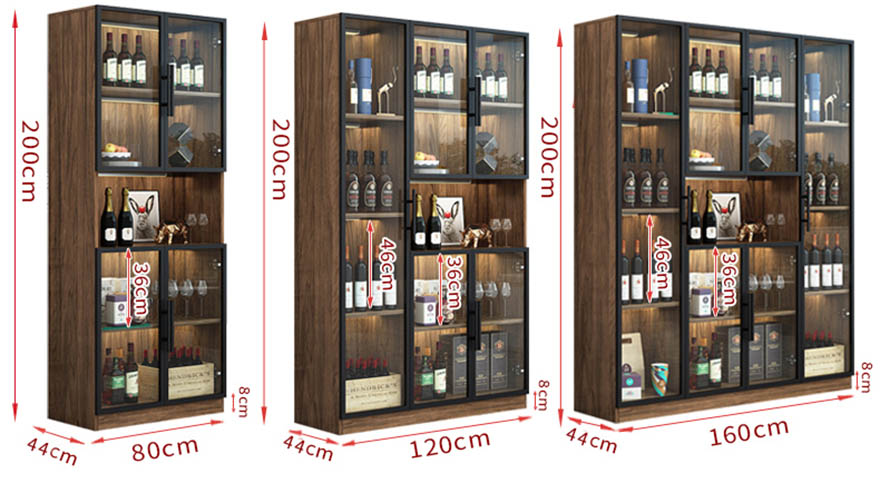Tủ rượu cánh kính thiết kế sang trọng